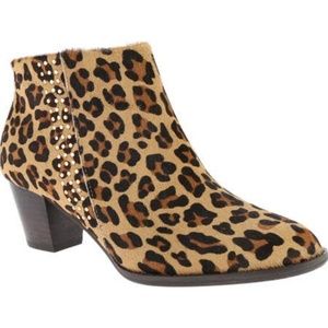 Vionic Leopard Calf Hair Georgia Ankle Boot